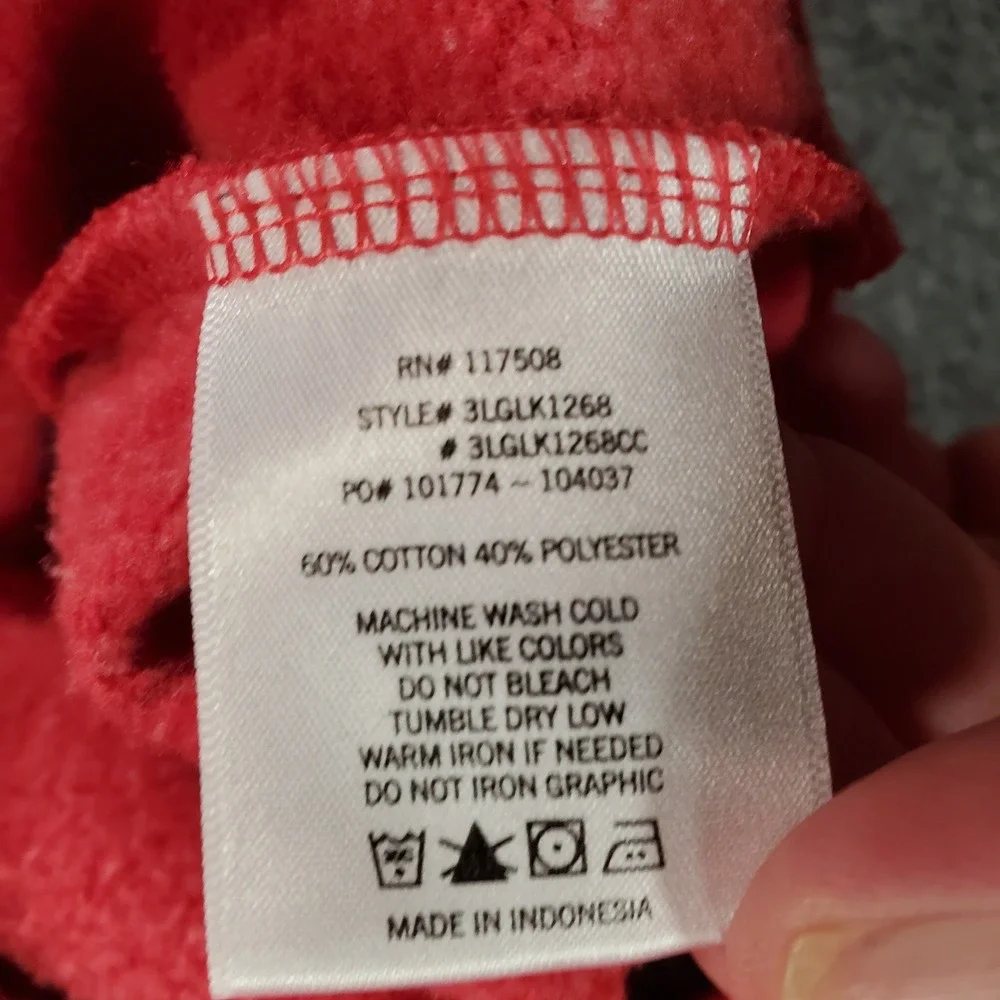 Levi's Hoodie Mens XL 3LGLK1268 Red Graphic Logo Pullover Sweatshirt